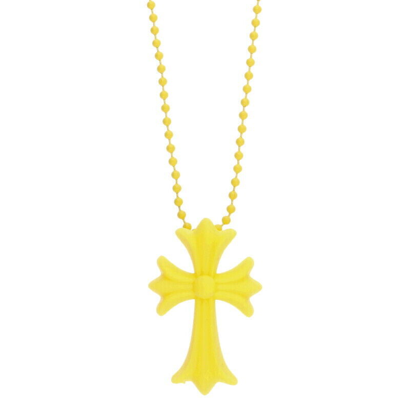 Chrome Hearts Rubber Ch Crs Sml Small Cross Necklace Yellow Chrome Hearts Rubber Ch Crs Sml Small Cross Necklace Yellow