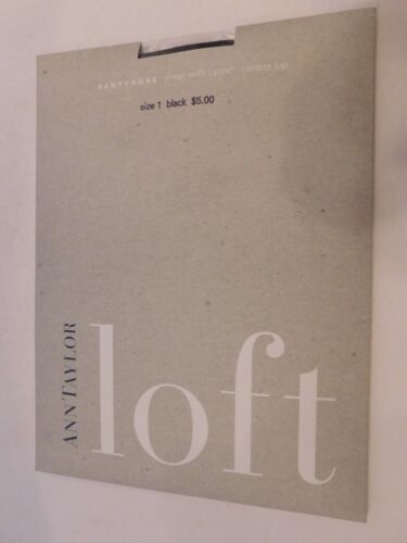 Ann Taylor Loft Pantyhose Sheer with Lycra Control Top NWT Sze 1 Color Black New - Picture 1 of 3