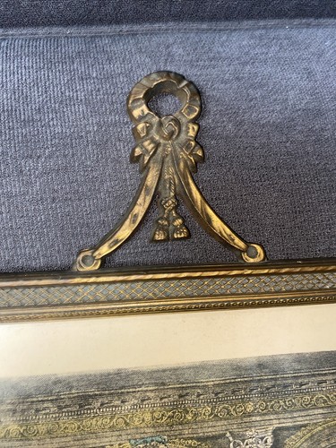 Exceptional Antique Wood Frame and French Print 19”x11” “Le Billet Doux” - Picture 2 of 12