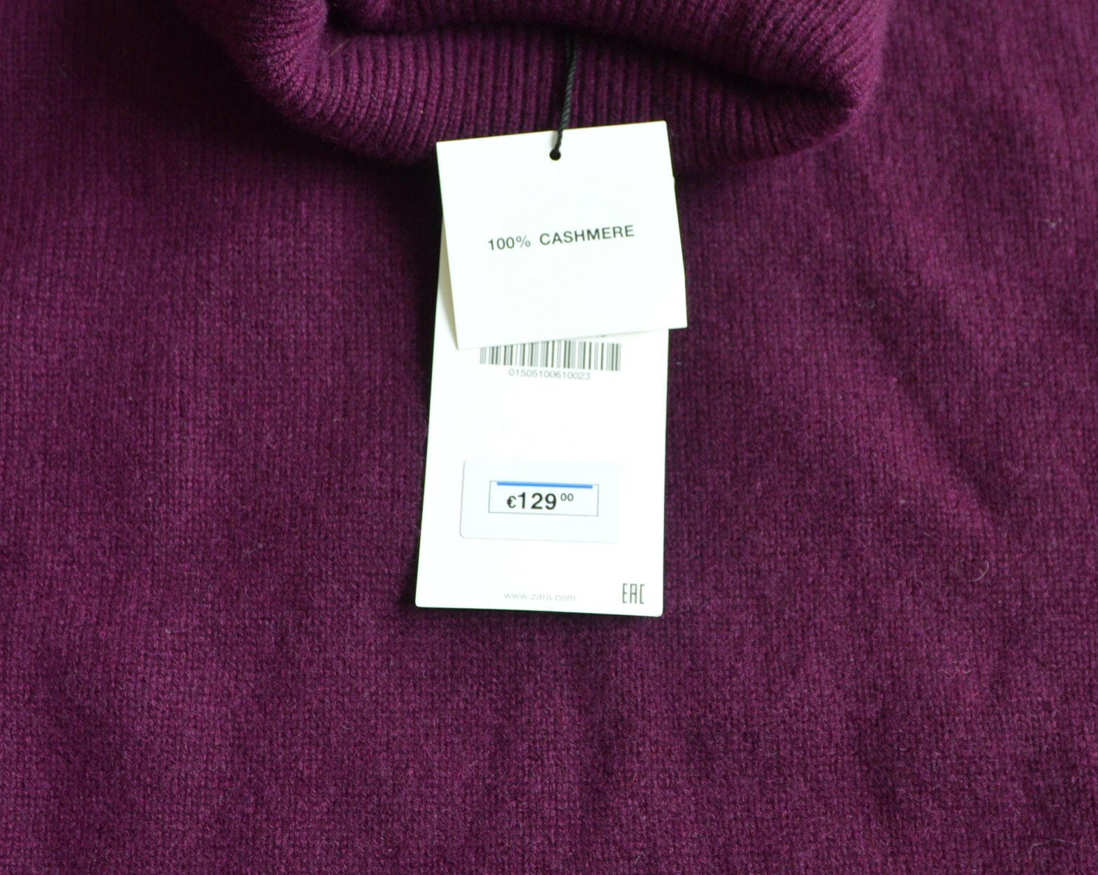 Zara Kaschmir Pullover M Rot Lila Violett Damen Rollkragen