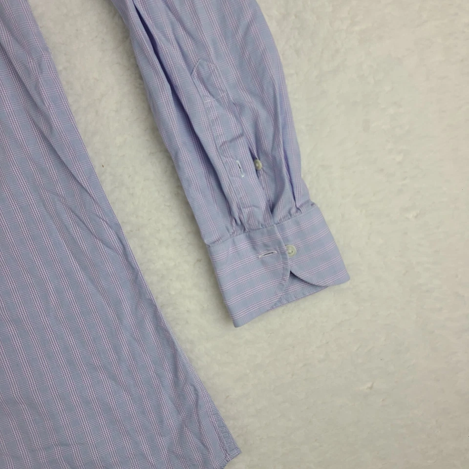 Ledbury Shirt Mens 16 / 41 Blue Purple Plaid Dress Button Up - Image 2 of 4