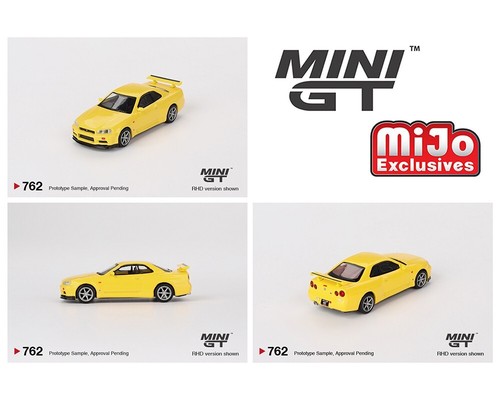 Mini GT Nissan GT-R (R34) V-Spec Lightning Yellow #762 1/64 - Picture 2 of 2