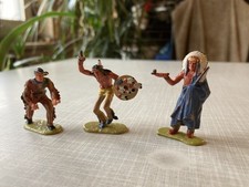 Elastolin 4 cm - 1 Trapper + 2 Indianer - Kunststoff - Made in Germany - 60/70er