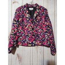 Le Suit Women's Blazer Jacket Floral Print Pink Purple Black Beige Size 18