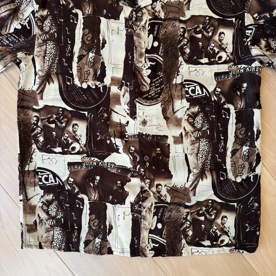 Vintage New Orleans Jazz Shirt L Multicolor 90s City Impact John Kirby Music AOP - Image 4 of 4