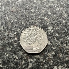 1994 UK 50p Britannia Coin Elizabeth II d-day coin