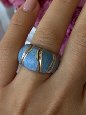 925 Sterling Silver Sodalite Ring Size 6.5