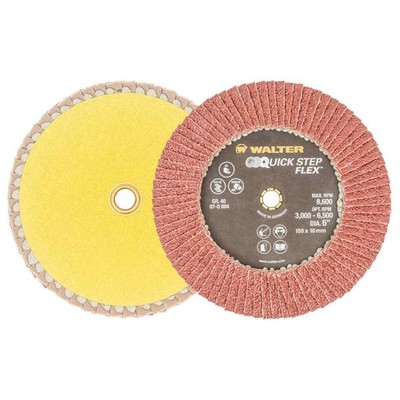Walter 07Q604 6x7/8 Quick-Step Flex Flexible Flap Disc 40 Grit 10 pack