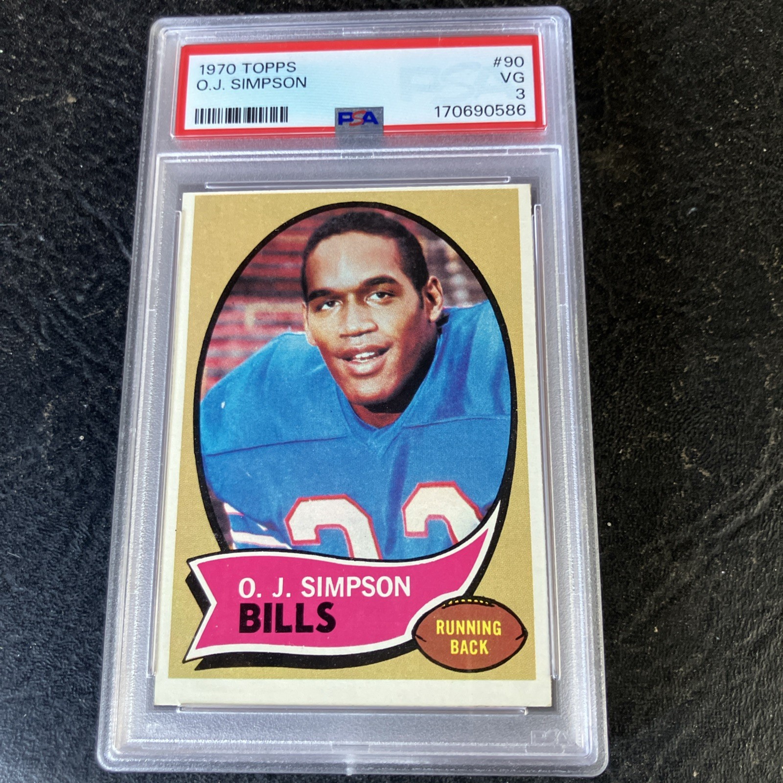 1970 Topps - O.J. Simpson #90 (RC) PSA 3 VG ROOKIE CARD BILLS