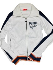 Puma Clyde Track Jacket Mens Small Cream Zip Retro Y2K Terrace Casual Unisex