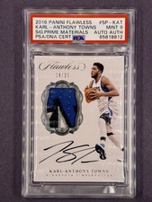 2016-17 Panini Flawless - Signature Prime Materials Karl-Anthony Towns /25 PSA 9