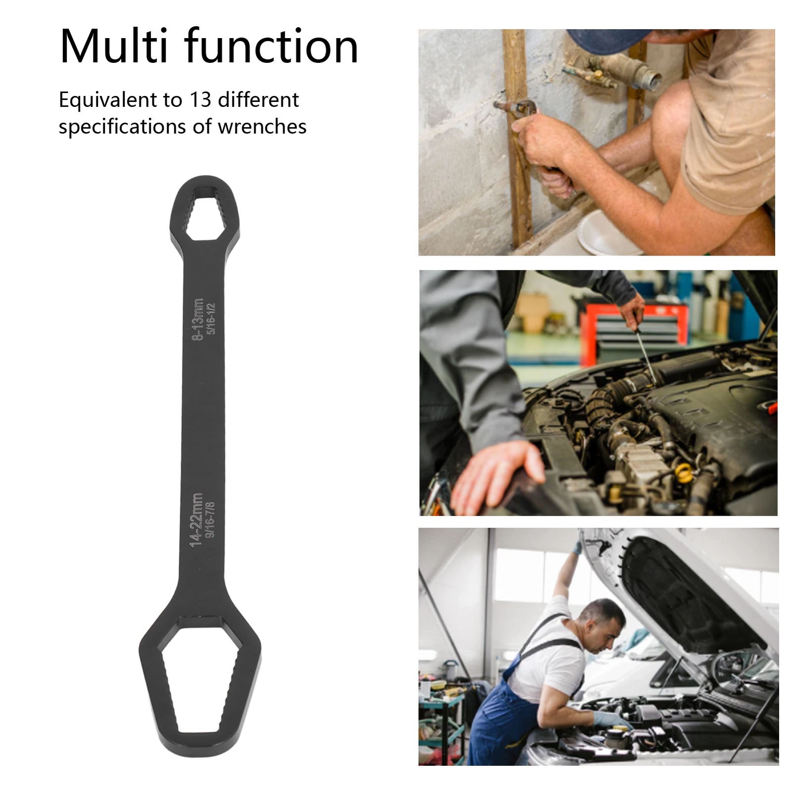Double Ended Wrench Multifunctional 8mm‑22mm Double Head Self Tightening Wrench