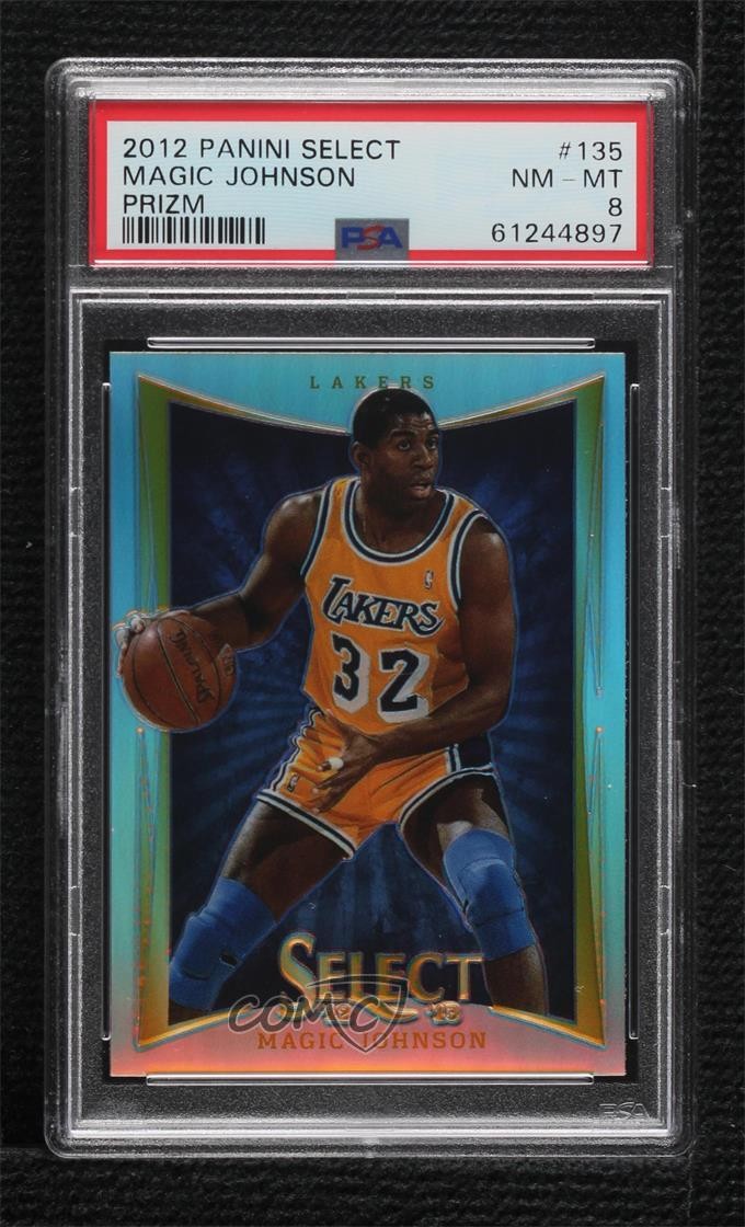 2012-13 Panini Select Silver Prizm Magic Johnson #135 PSA 8 HOF 0hr4