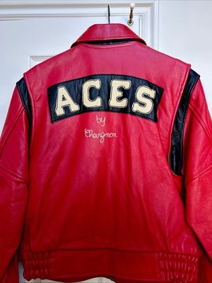CHEVIGNON W.R.D. Red Leather Legend Jacket League  CHEVIGNON ACES NEW Sz. M