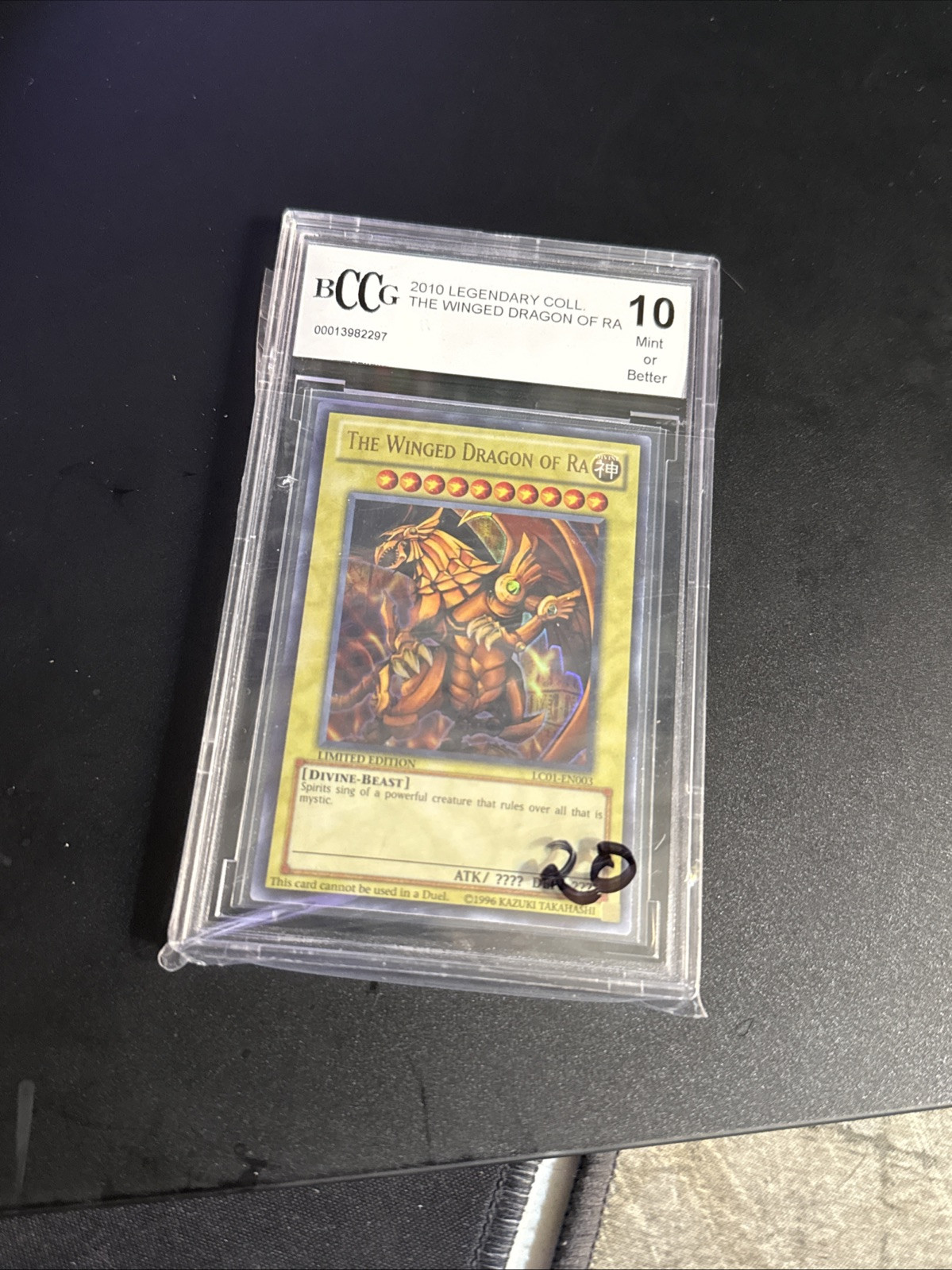 2010 Legendary Collection Winged Dragon of RA #LC01-EN003 BCCG MINT 10 Graded