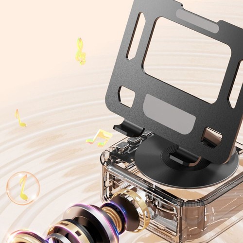 3 in 1 Rotating Tablet Stand Speaker Tablet Stand Foldable Learning Stand - Picture 10 of 12