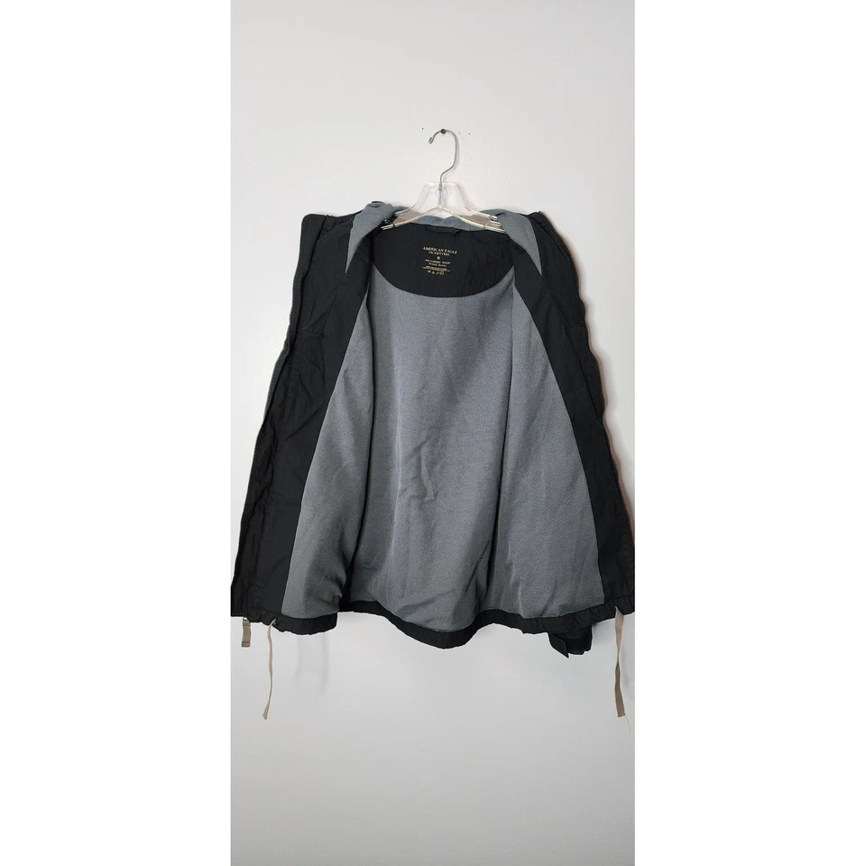 Chaqueta De Colección American Eagle Outfitters AE 431 Para Hombres Con Capucha Cremallera Completa Negra XS Foto 4 de 4