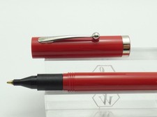Vintage Sheaffer No Nonsense Red Ballpoint Pen, CT, Blue Ink  *MINT*