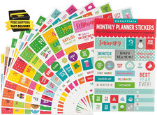 Essentials Month by Month Planner Stickers Set of 475 Stickers                