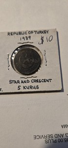 1939 TURKEY 1 KURUS
