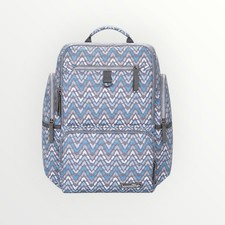 Bananafish Dakota Diaper Bag Backpack Blue Gray Chevron Changing Pad