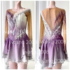 Ice Figure Skating Dress Rhythmic Gymnastics Twirling Competition pink dyeing