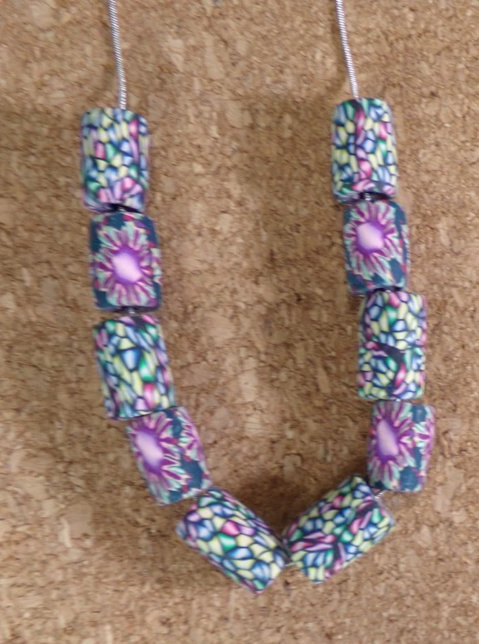 ÚNICO COLLAR DE CUENTAS FIMO TRADE EN CADENA DE PLACA DE PLATA 18" J88CR cc509 CL88CR Foto 3 de 4