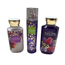 Bath and Body Works London Tulips and Raspberry Tea  Lotion, Shower Gel & Mist
