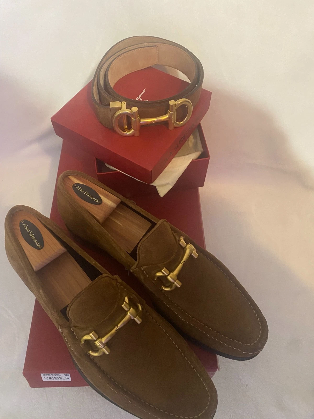 Ferragamo — Salvatore Ferragamo Men's Mason Cola Buc Suede Calf size 9.5 and belt