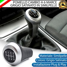 POMELLO LEVA CAMBIO BMW SERIE 3 E46 6 MARCE GRIGIO SATINATO SIMILPELLE NERO
