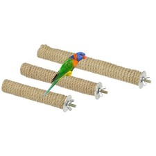 Parrot Perch, Wooden Parrot Perch Stand Toy, 3 Sizes Wood Color, 3 Pcs 