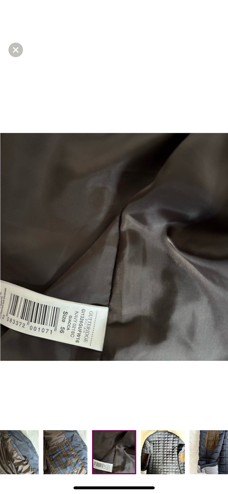 Gutteridge Jacket Men Size 56 Button-Down Quilted… - image 7