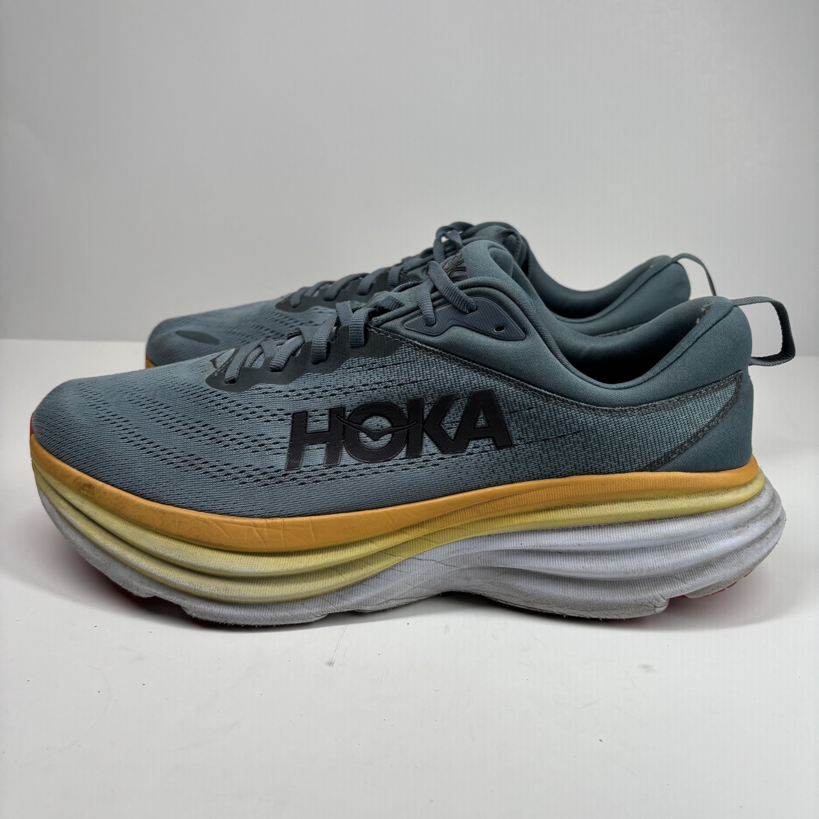 HOKA Bondi 8 Men's US 11.5 2E Goblin Blue/Mountain Spring Wide Road Running Shoe thumbnail 3
