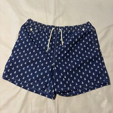 Polo Ralph Lauren Swim Trunks Mens 2XB/2G Blue Anchors Mesh Lined Pockets