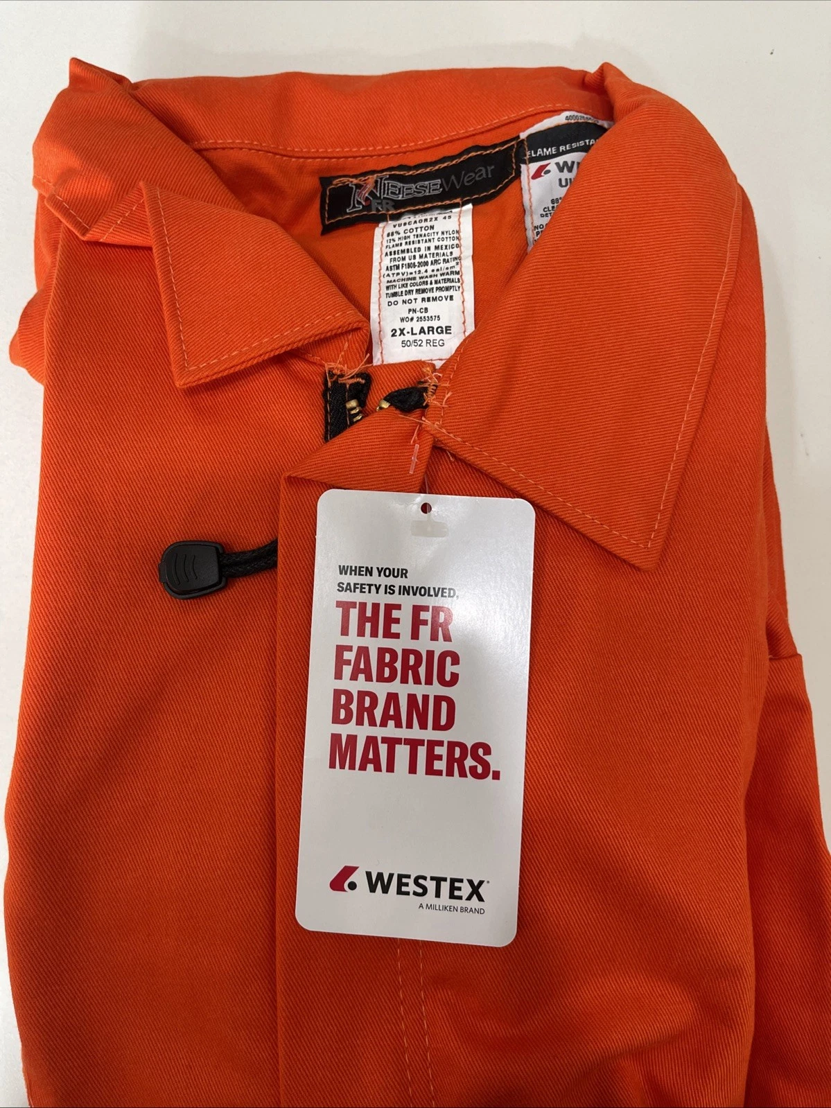 Westex Neese Wear Fire Resistant Coverall Orange 2XL image 3