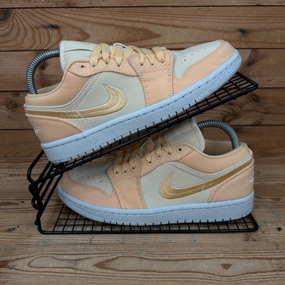 Nike Turnschuhe Damen Größe UK 4,5 Air Jordan 1 Low SE Celestial Gold Basket Schuhe