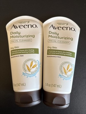 2x Aveeno Daily Moisturizing Facial Cleanser for Dry Skin w Soothing Oat 5 fl oz