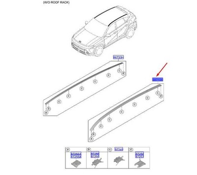 Hyundai Kona SX2 Dachleiste links 87230BE000 NEU ORIGINAL
