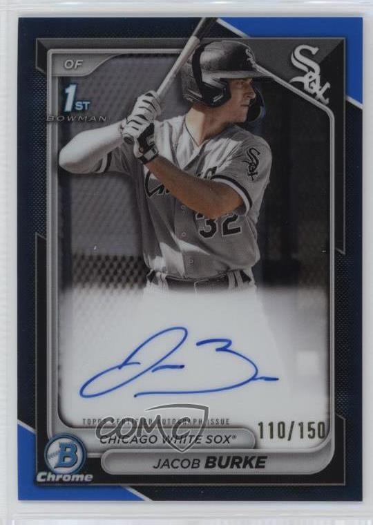 2024 Bowman Chrome Prospect Blue Refractor 110/150 Jacob Burke #CPA-JB Auto 0rz7