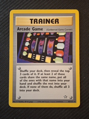 2000 Pokemon Card Neo Genesis Rare Trainer Arcade Game 83/111 - LP/Near Mint