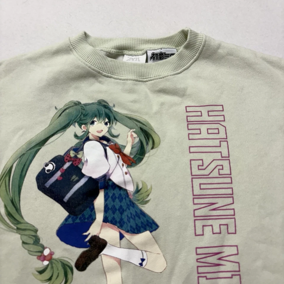 ZARA Girl’s Size 9 Hatsune Miku Short Sleeve Sweatshirt Crewneck Top Vocaloid - Image 2 of 4