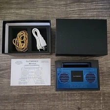 REFURB BUMPBOXX Dark Blue Bluetooth Wireless Speaker Microboom W/Charger & Chain