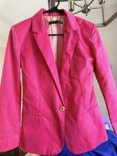 ZARA WOMAN Women s Pink Short Lined Single-Button Long Sleeve Blazer, M