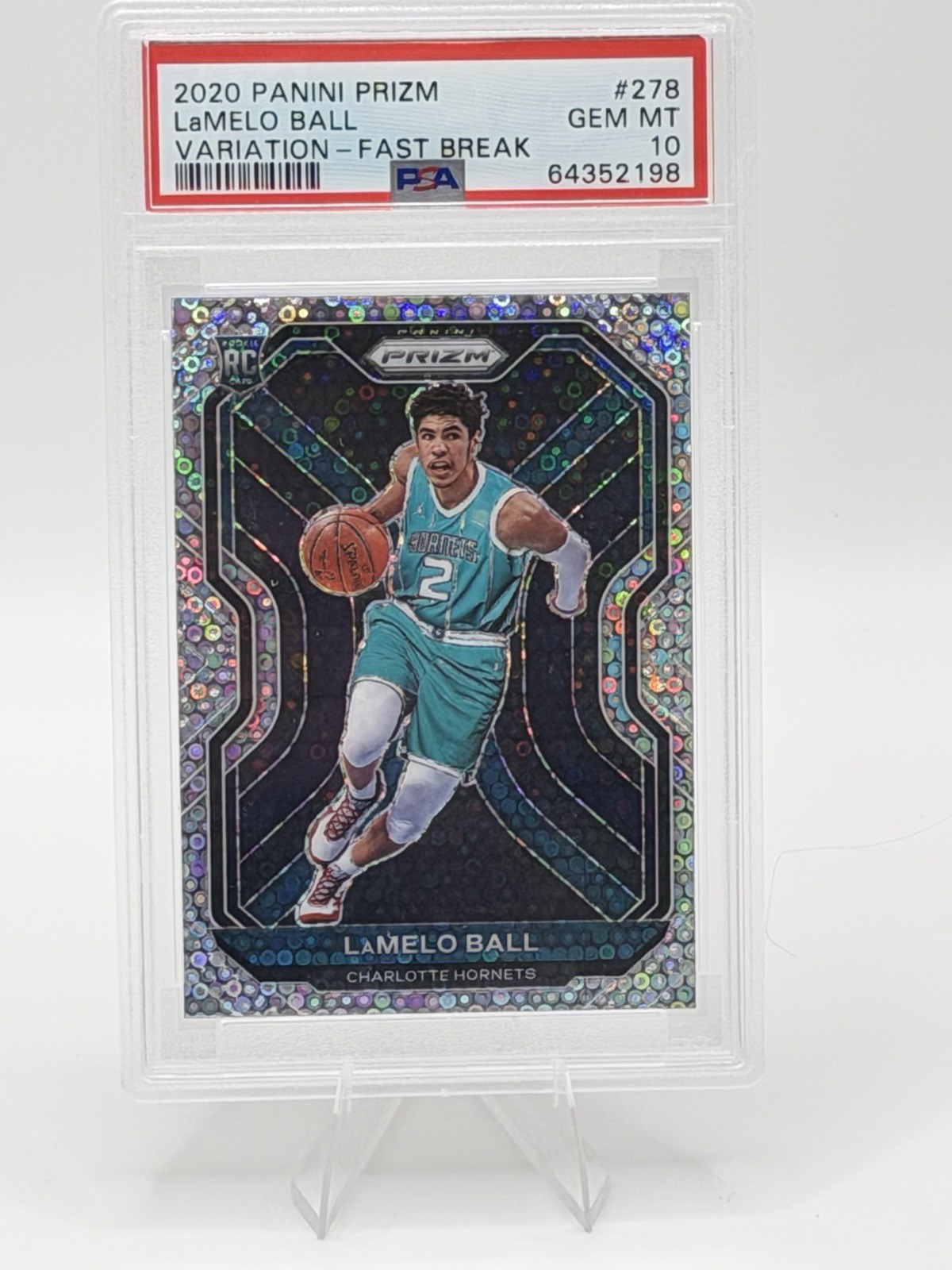 LaMelo Ball RC Panini Prizm 2020-21 Rookie Variation Fast Break #278 PSA 10