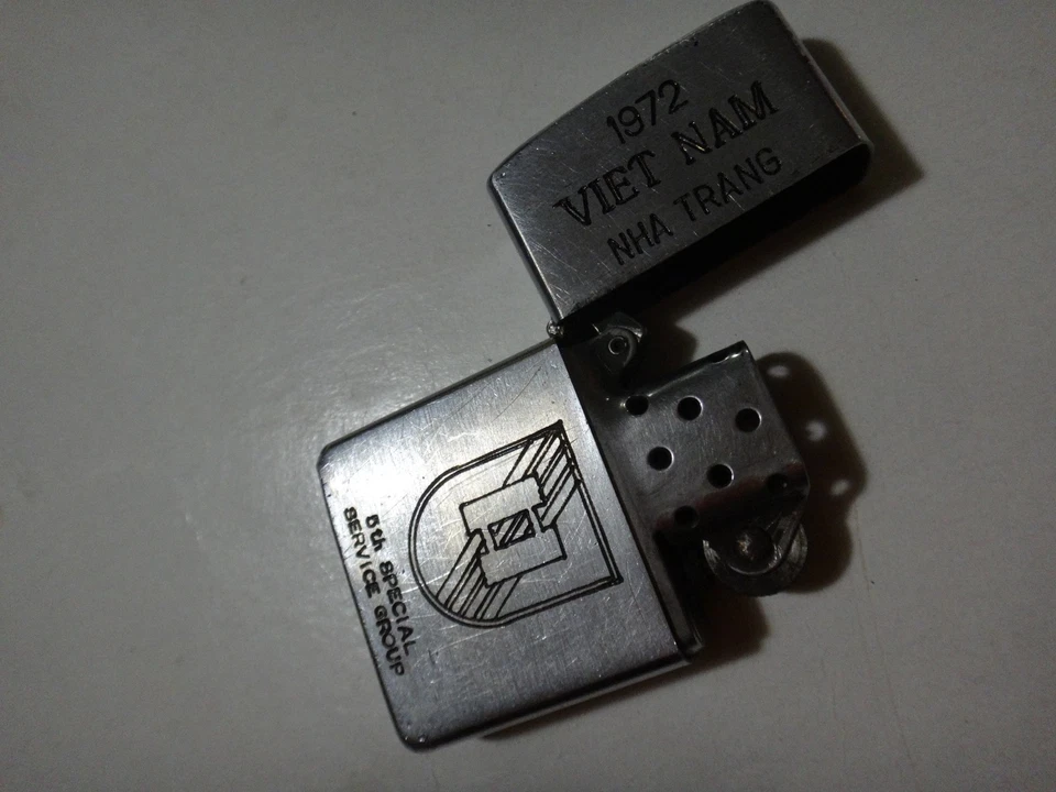 Vietnam War Year 1972 Zippo Lighter 1972 VIETNAM NHA TRANG and CAPTAIN logo - Image 3 of 4