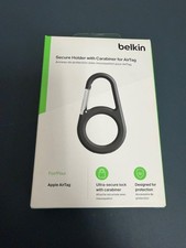 Belkin AirTag Holder Case w/ Carabiner Secure Lock Keychain Black MSC008
