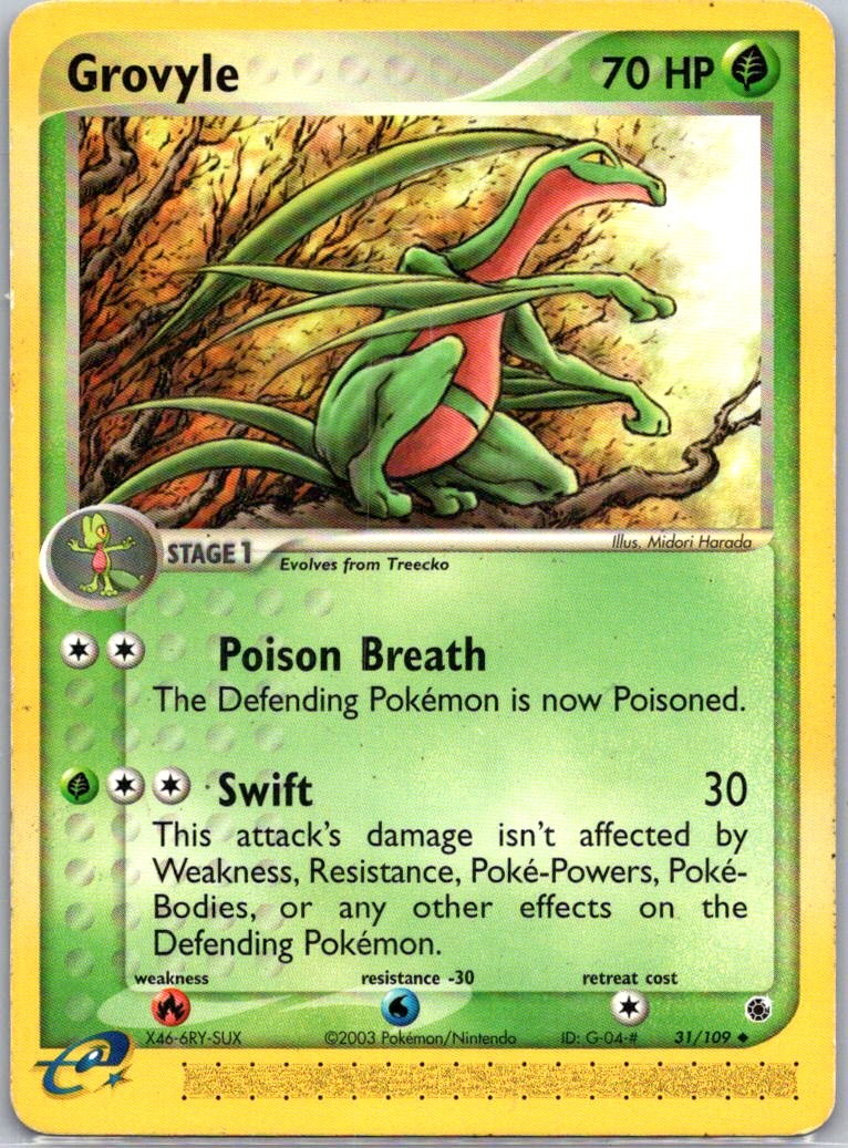 Grovyle 31/109 Uncommon EX Ruby and Sapphire MP