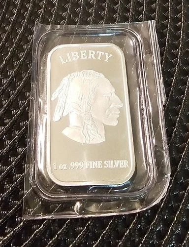 Liberty Indian Head Walking Buffalo 1oz .999 Fine Silver Bar Sealed Uncirculated