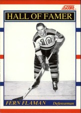 1990-91 Score Canadian #357 Fern Flaman HOF - HKY