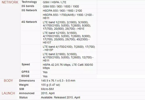 Android LG G4 SMARTPHONE Hexa-core 16MP Camera 32GB ROM 3GB RAM 8MP4G LTE 5.5" - Afbeelding 6 van 12